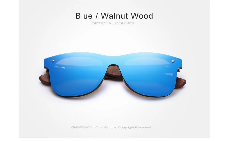 Luxury Wood Polarized Mirrored Sunglasses