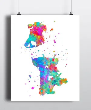 Macau Map Art Print - Unframed