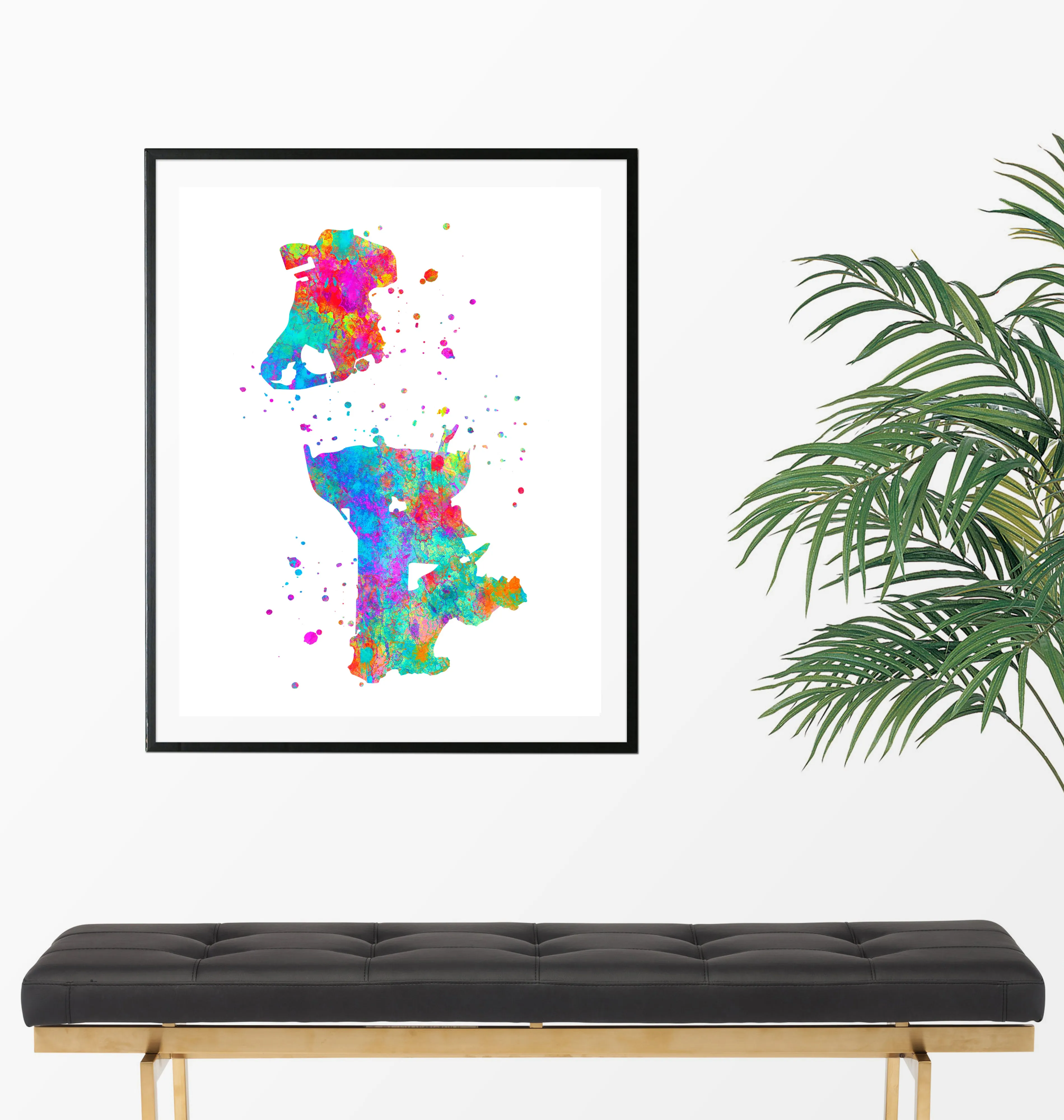 Macau Map Art Print - Unframed