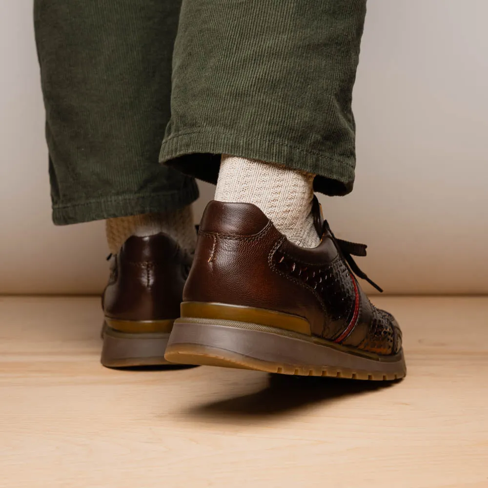 Marco Di Milano Brescia in Brown Python & Calfskin Sneakers