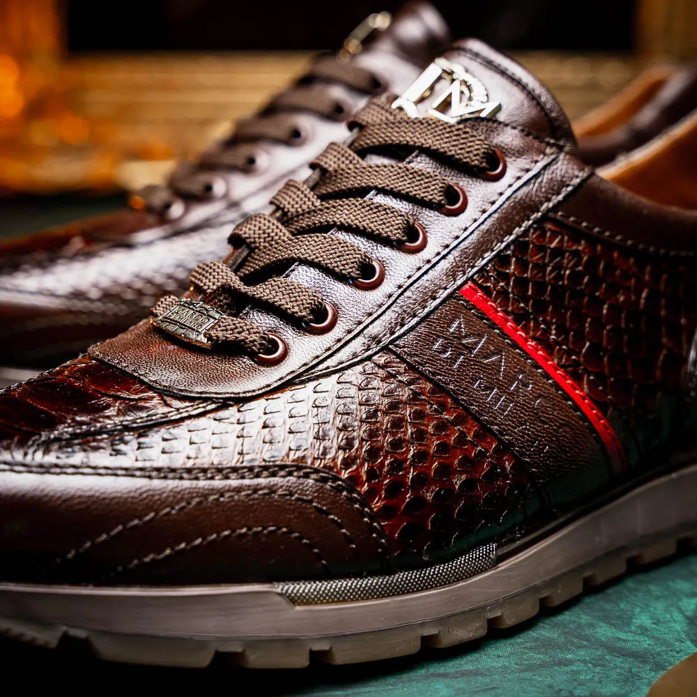 Marco Di Milano Brescia in Brown Python & Calfskin Sneakers