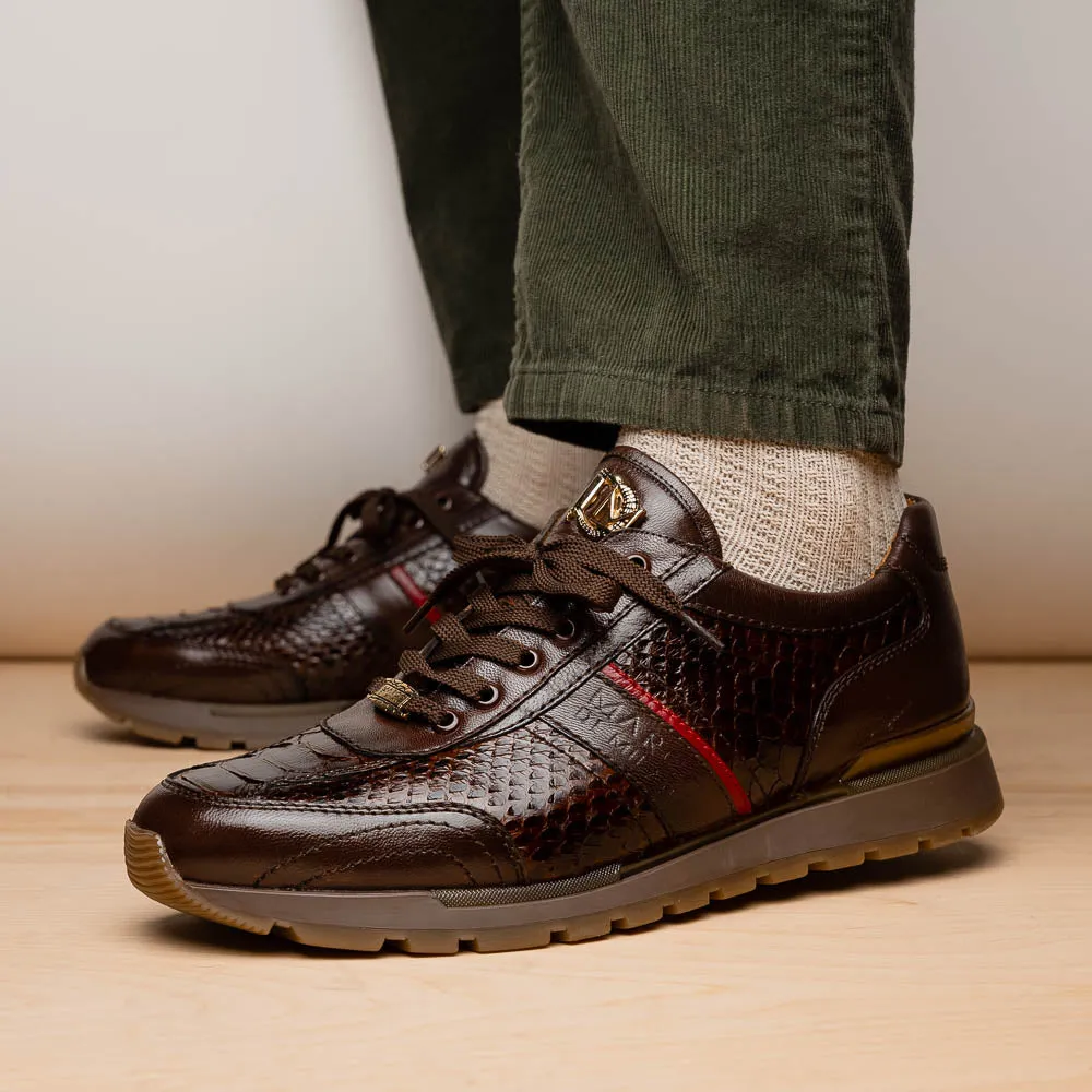 Marco Di Milano Brescia in Brown Python & Calfskin Sneakers