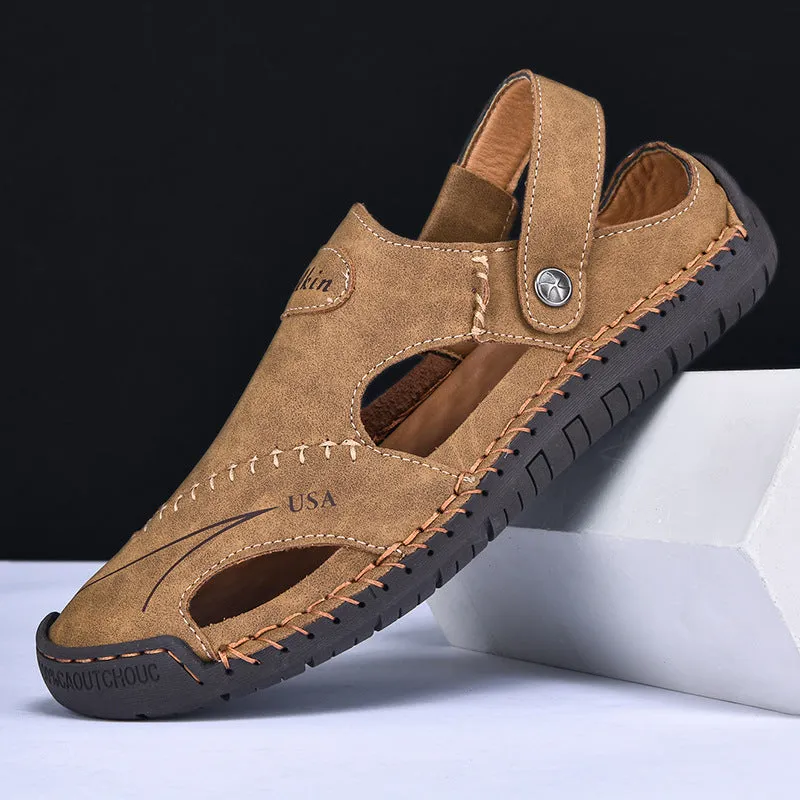 Men's PU Leather Sandals Outdoor Leisure Dual Purpose