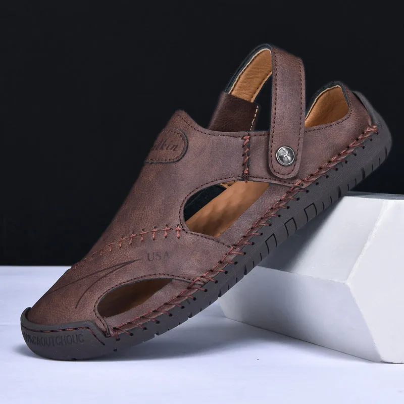 Men's PU Leather Sandals Outdoor Leisure Dual Purpose