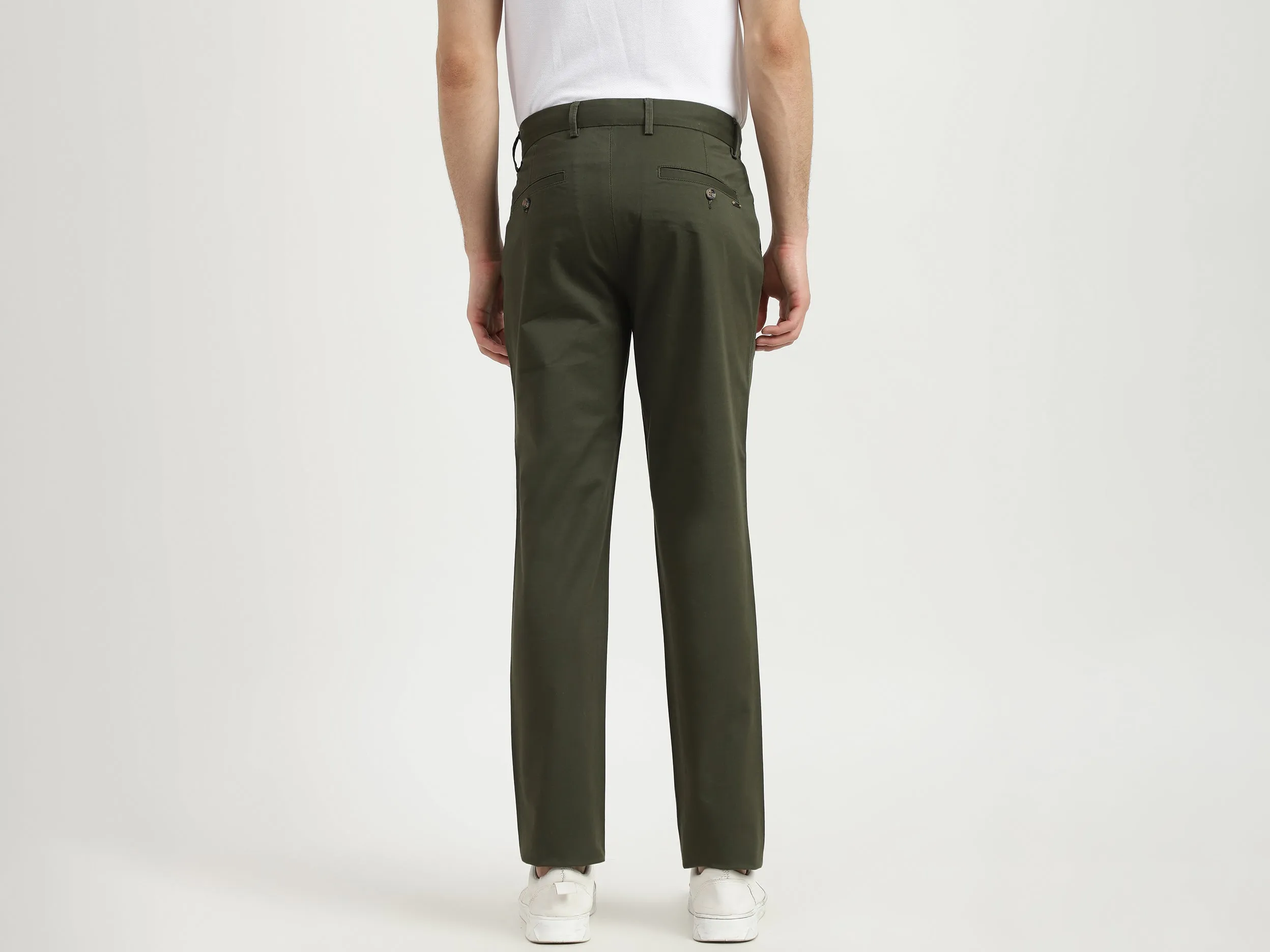 Mens Slim Fit Solid Trousers