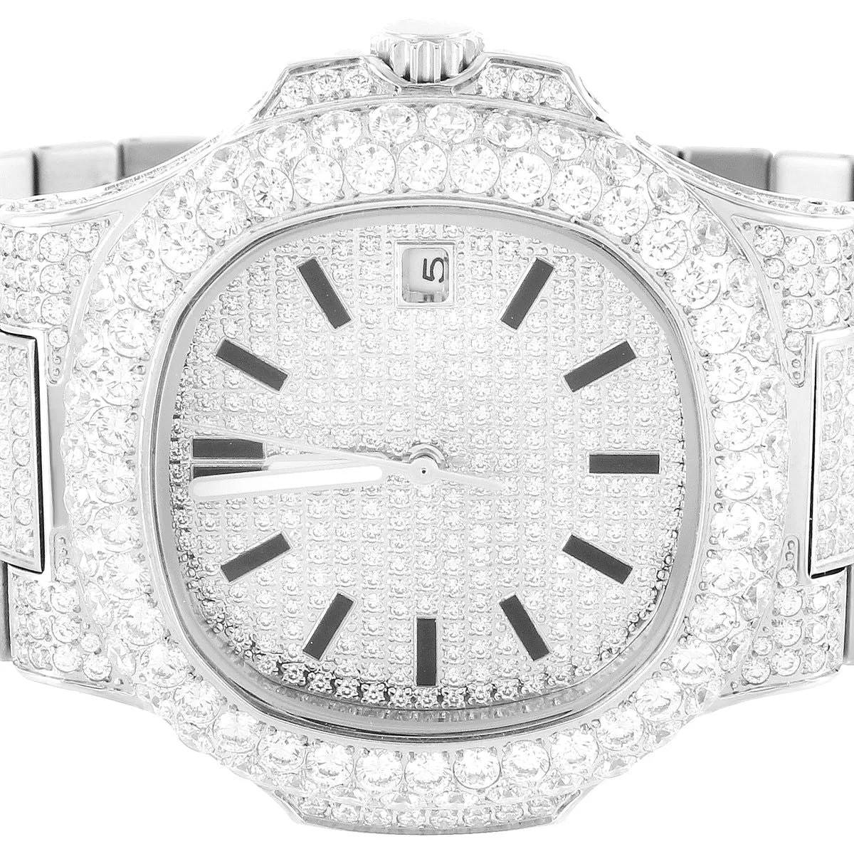 Men's Solitaire Bezel Luxury Presidential Stainless Steel Watch