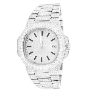 Men's Solitaire Bezel Luxury Presidential Stainless Steel Watch