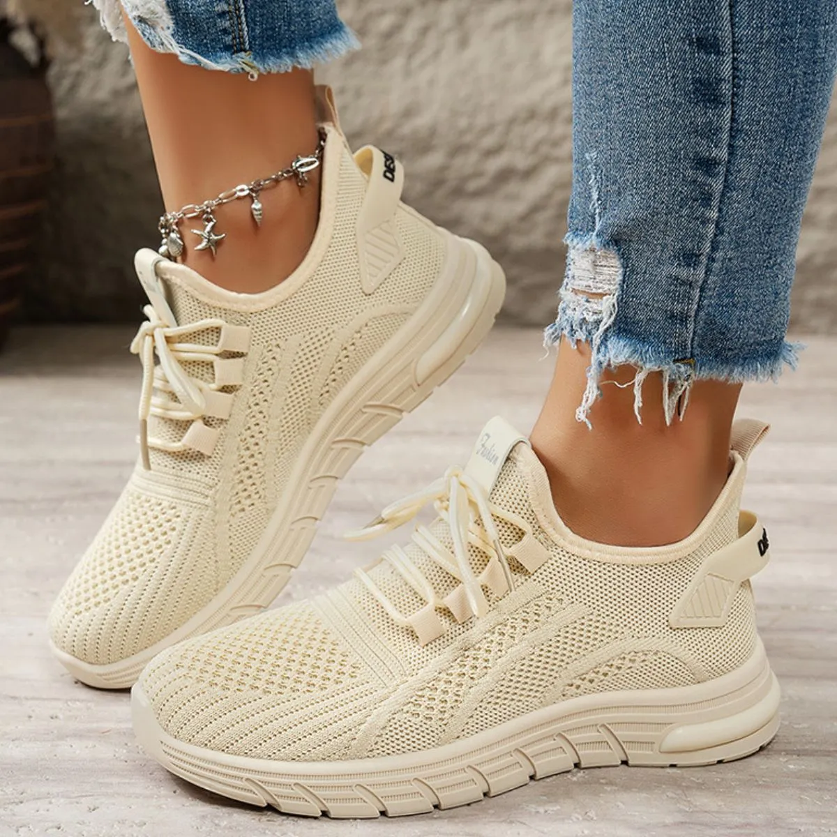 Mesh Breathable Round Toe Athletic