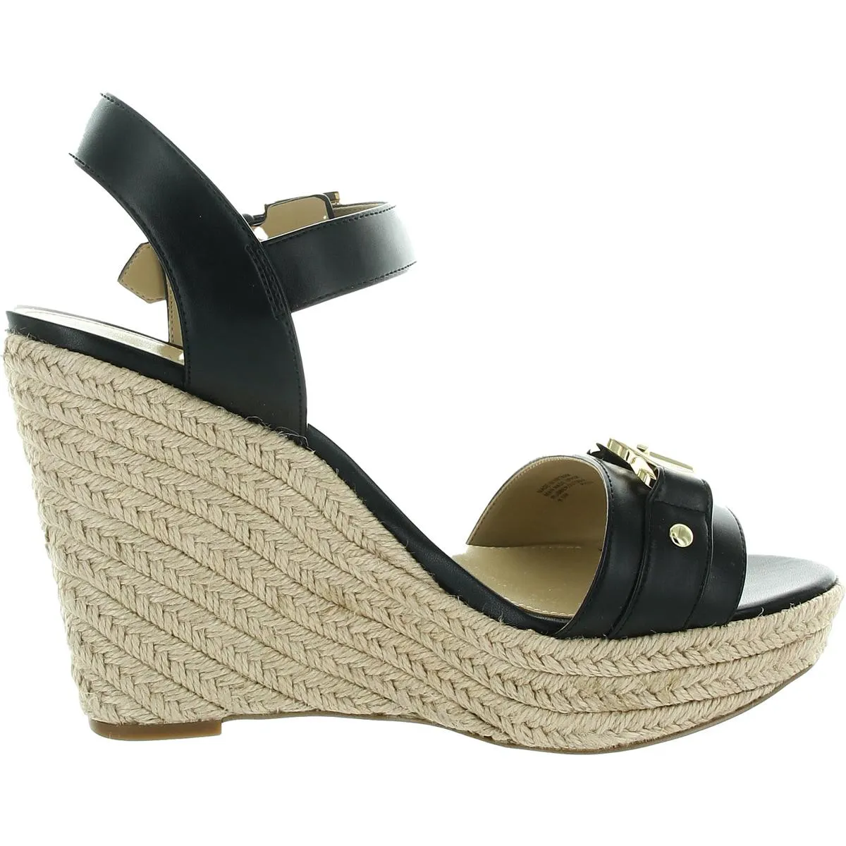 MICHAEL Michael Kors Womens Buckle Leather Espadrille Heels