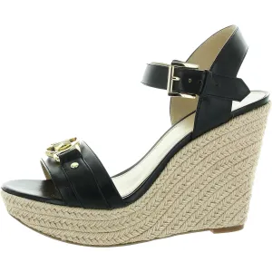 MICHAEL Michael Kors Womens Buckle Leather Espadrille Heels