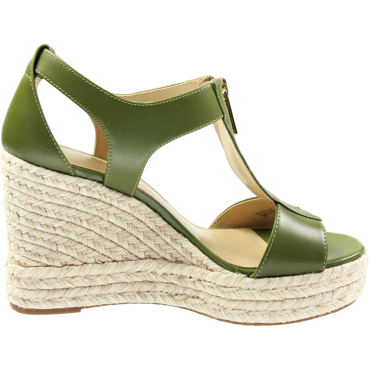 MICHAEL Michael Kors Womens PV24D Zipper Leather Espadrille Heels