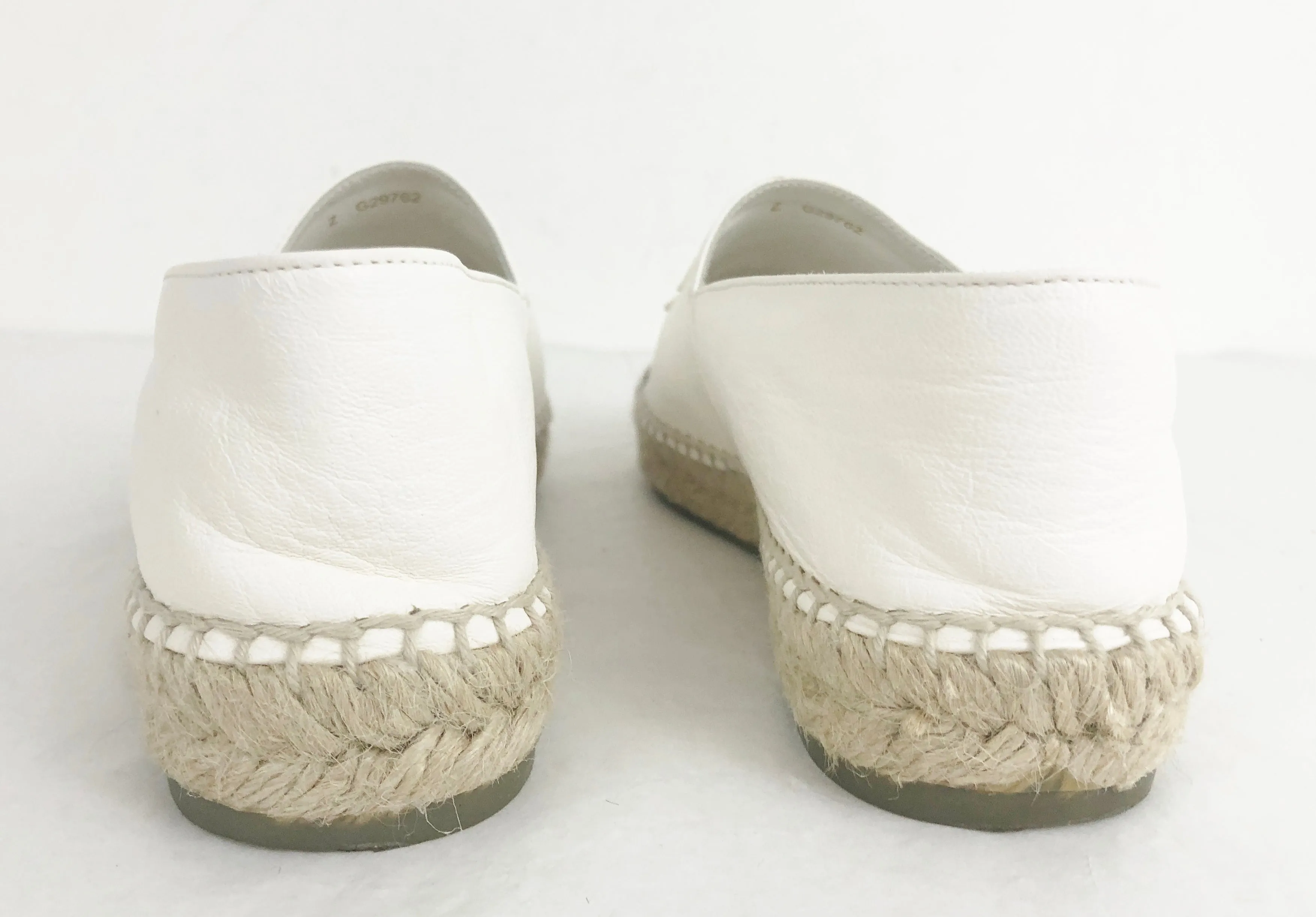 NEW Chanel CC Cap Toe Leather Espadrille Size 7