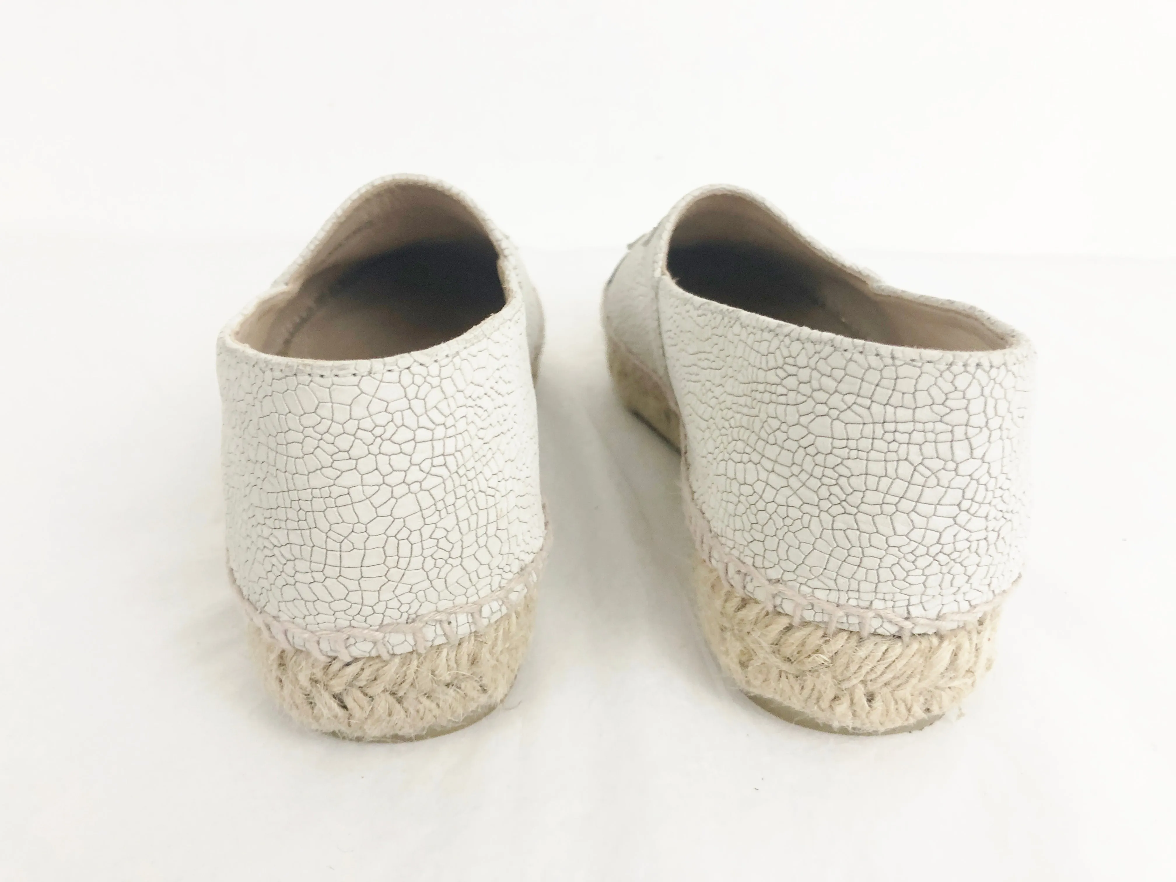 NEW Chanel Crackled Leather Espadrille Size 8