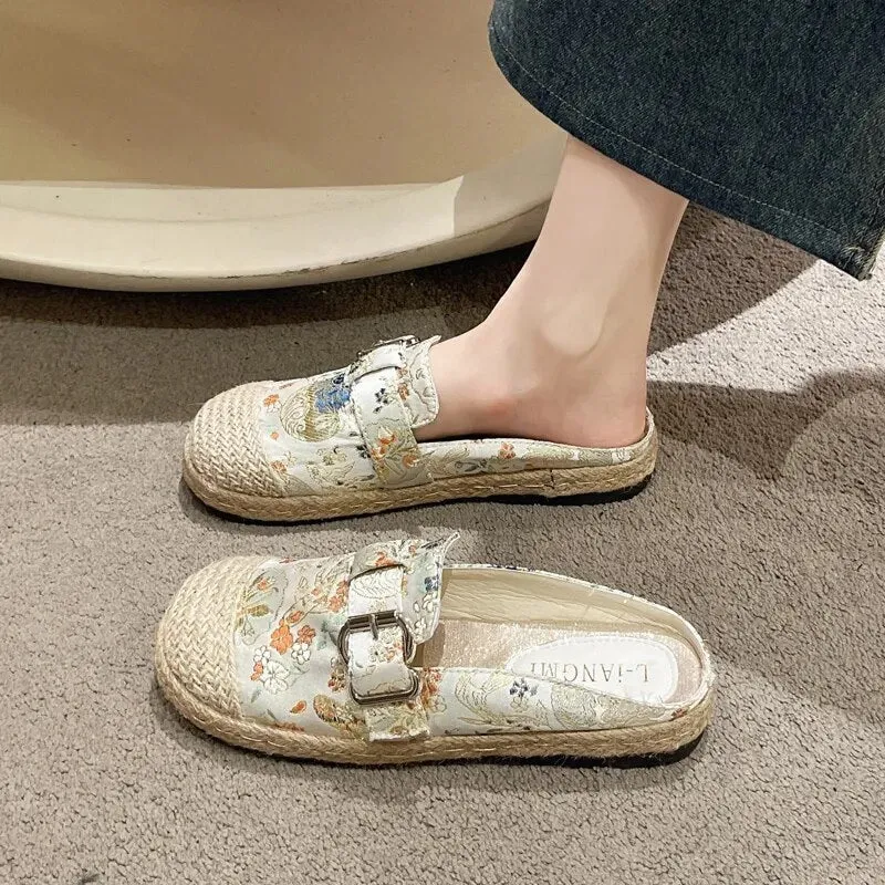 New Luxury Espadrille Buckle Strap Slip-on Fishman Shoe CODE: KAR2397