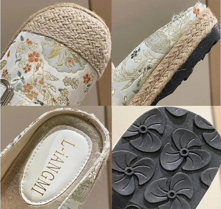 New Luxury Espadrille Buckle Strap Slip-on Fishman Shoe CODE: KAR2397