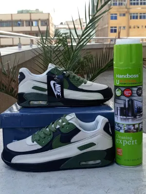 Nike Air Max 90 - White, Black & Olive Green Colorway