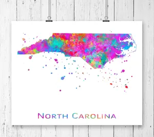 North Carolina Map Art Print - Unframed