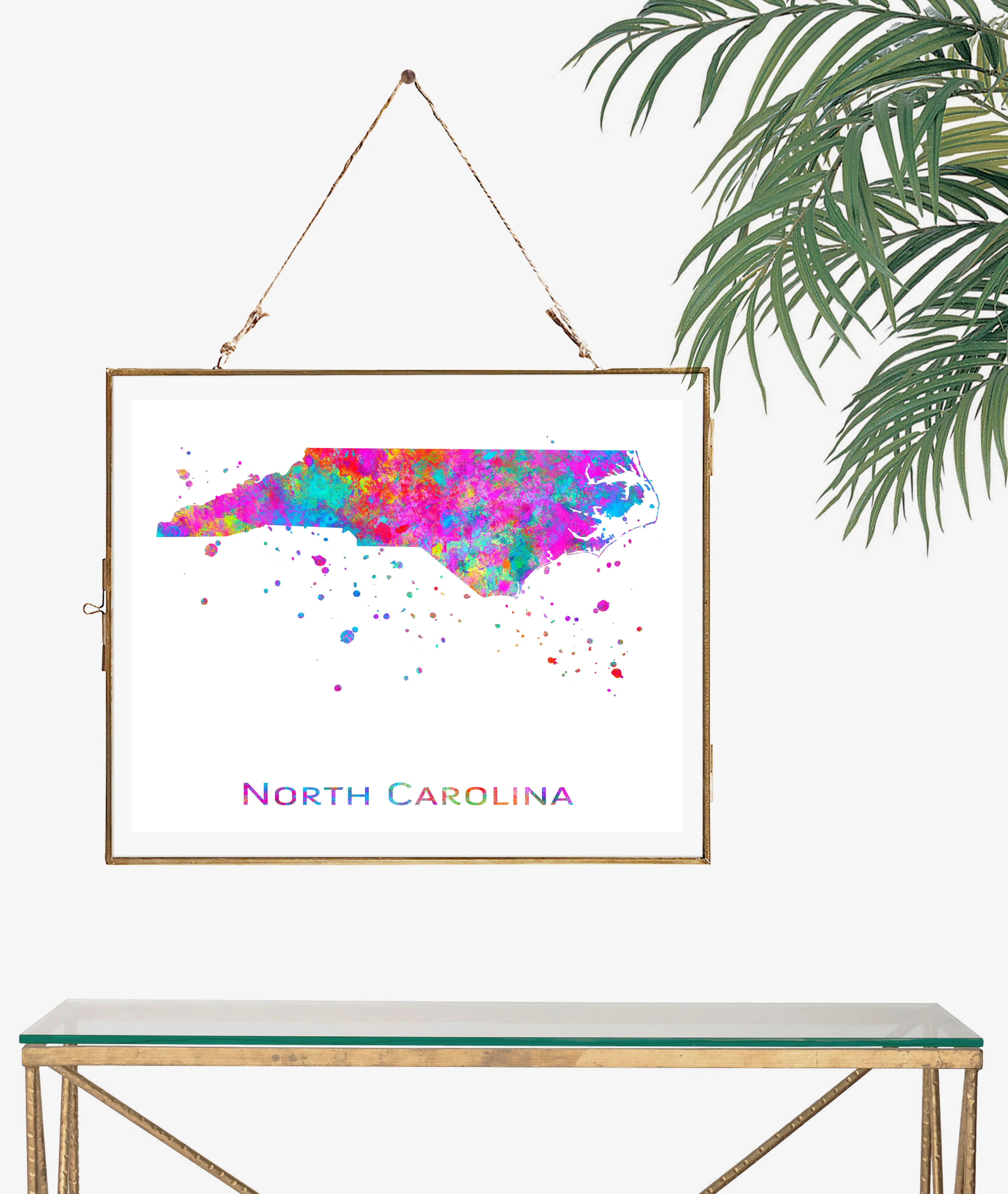 North Carolina Map Art Print - Unframed