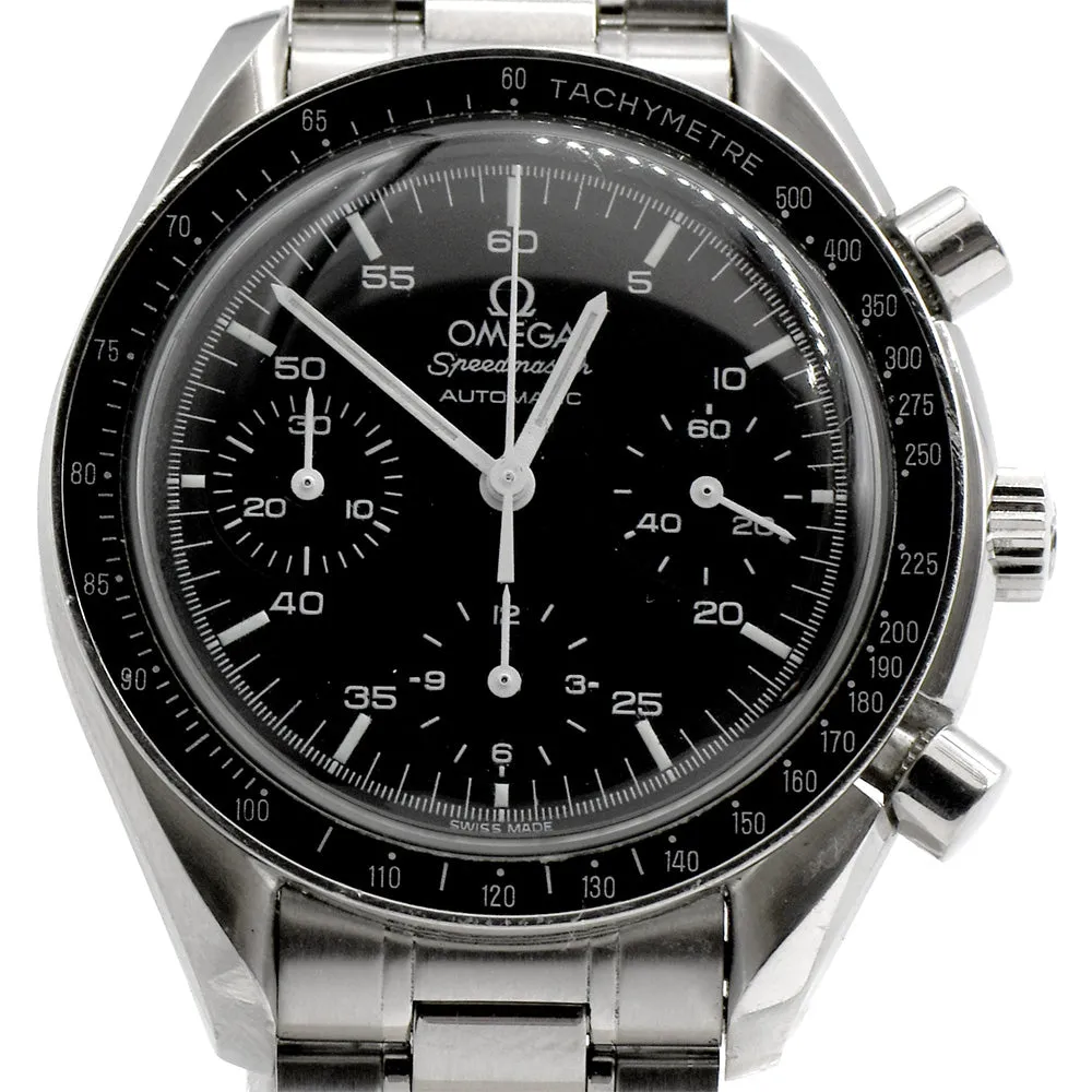 Omega Speedmaster 3510.50 Luxury Watch with Black Dial and Black Bezel in Stainless Steel Bracelet