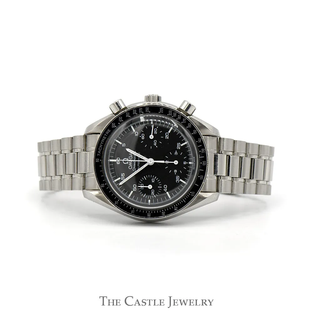 Omega Speedmaster 3510.50 Luxury Watch with Black Dial and Black Bezel in Stainless Steel Bracelet