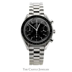 Omega Speedmaster 3510.50 Luxury Watch with Black Dial and Black Bezel in Stainless Steel Bracelet