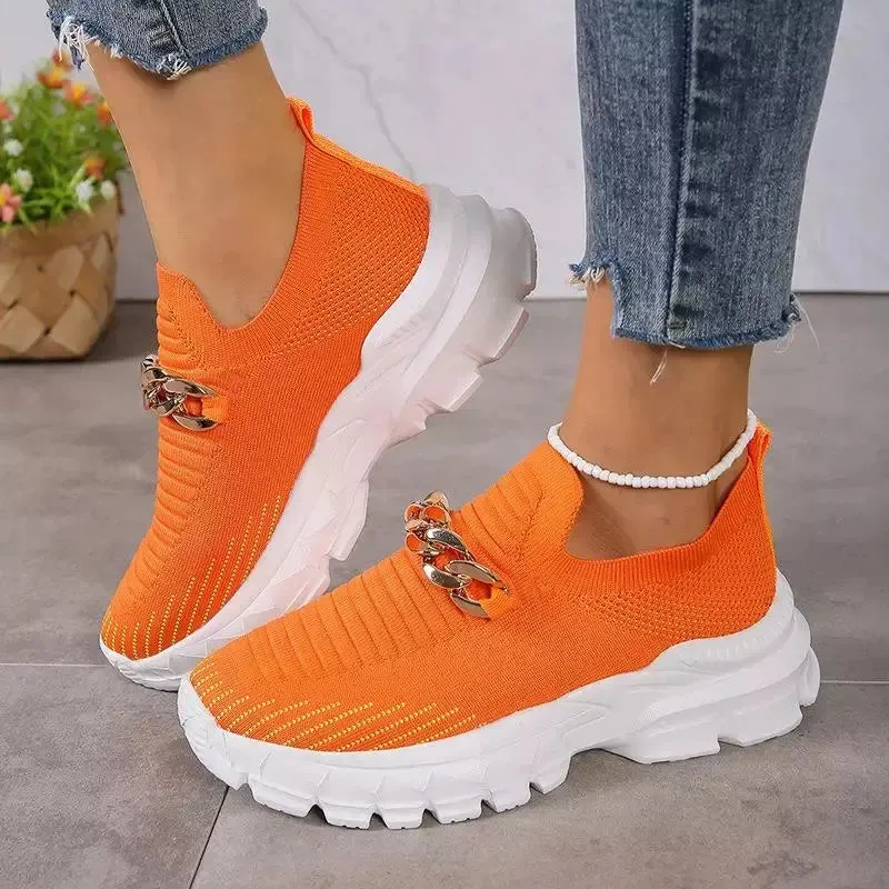 Orange sneakers for women