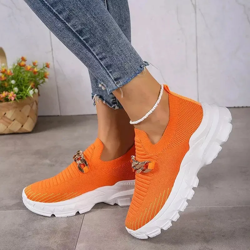 Orange sneakers for women