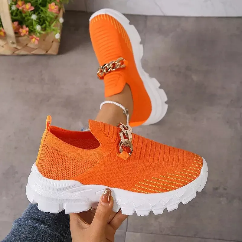 Orange sneakers for women