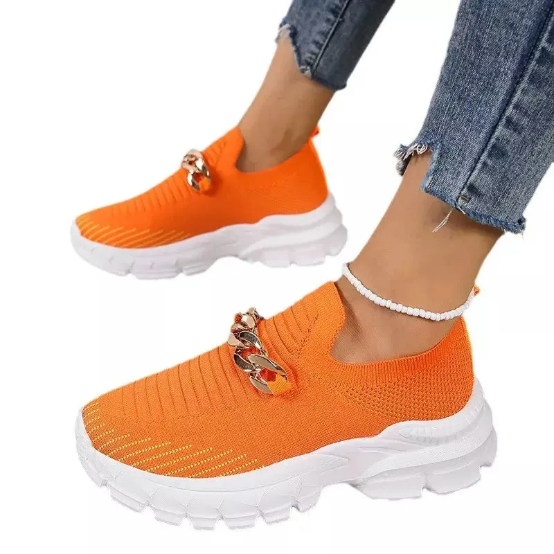 Orange sneakers for women