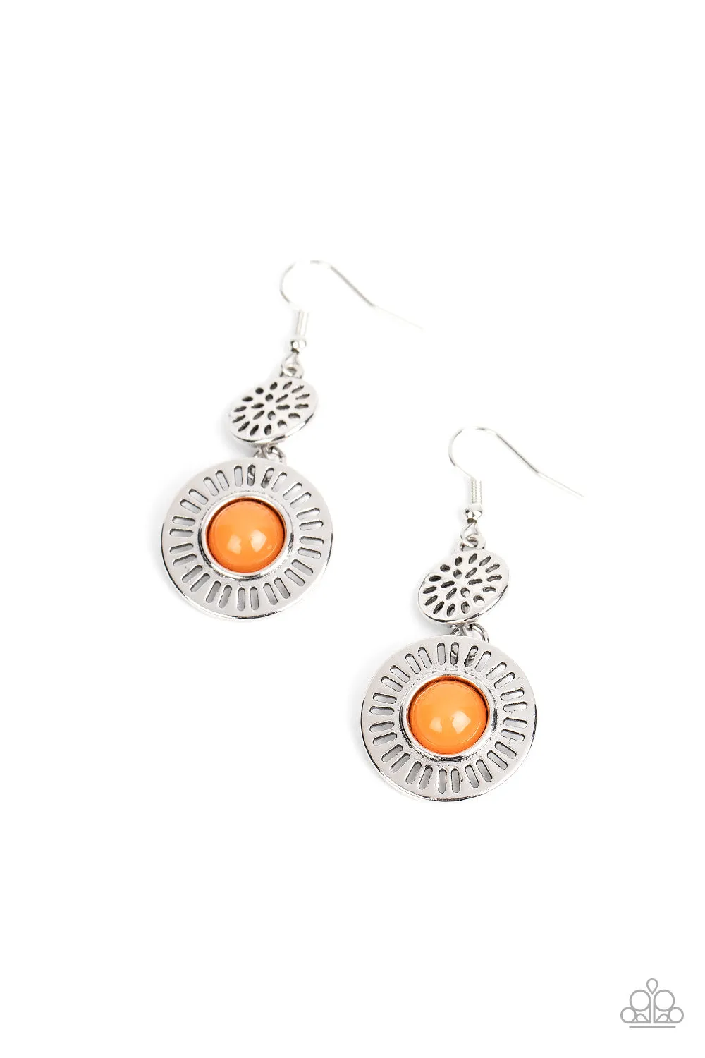 Paparazzi - Ocean Orchard - Orange Earrings