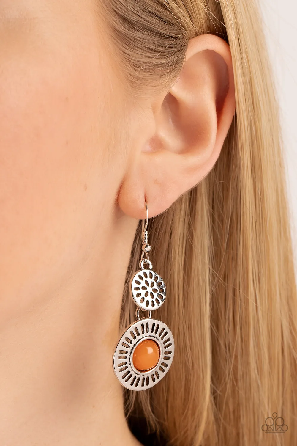 Paparazzi - Ocean Orchard - Orange Earrings