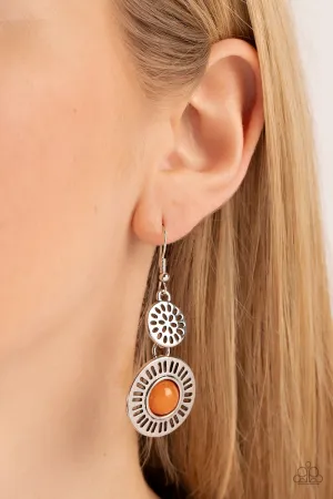 Paparazzi - Ocean Orchard - Orange Earrings