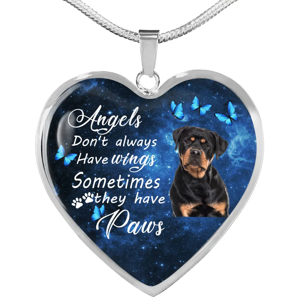 Pet Memorial Necklace, Dog Remembrance Necklace,  Rottweiler