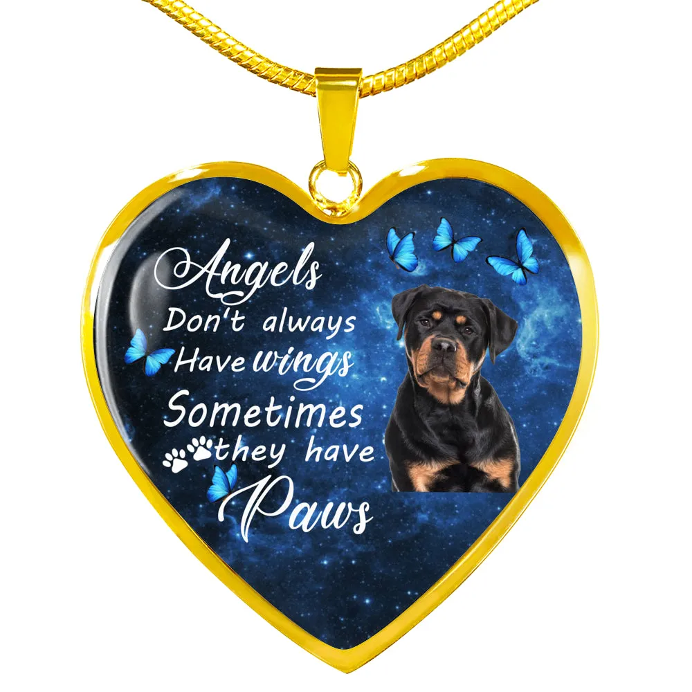 Pet Memorial Necklace, Dog Remembrance Necklace,  Rottweiler