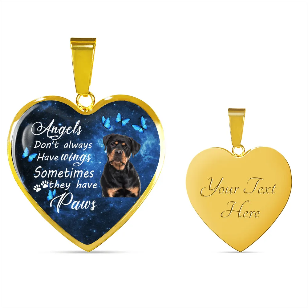 Pet Memorial Necklace, Dog Remembrance Necklace,  Rottweiler