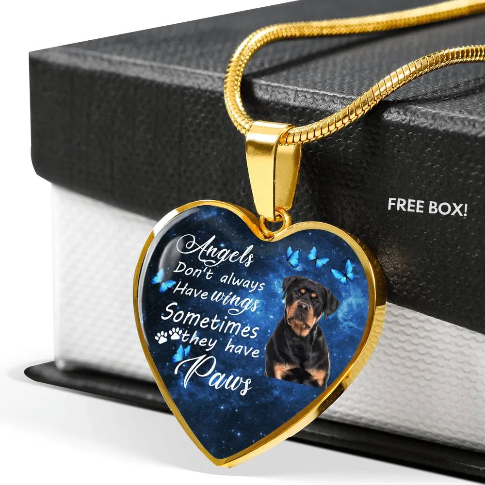 Pet Memorial Necklace, Dog Remembrance Necklace,  Rottweiler