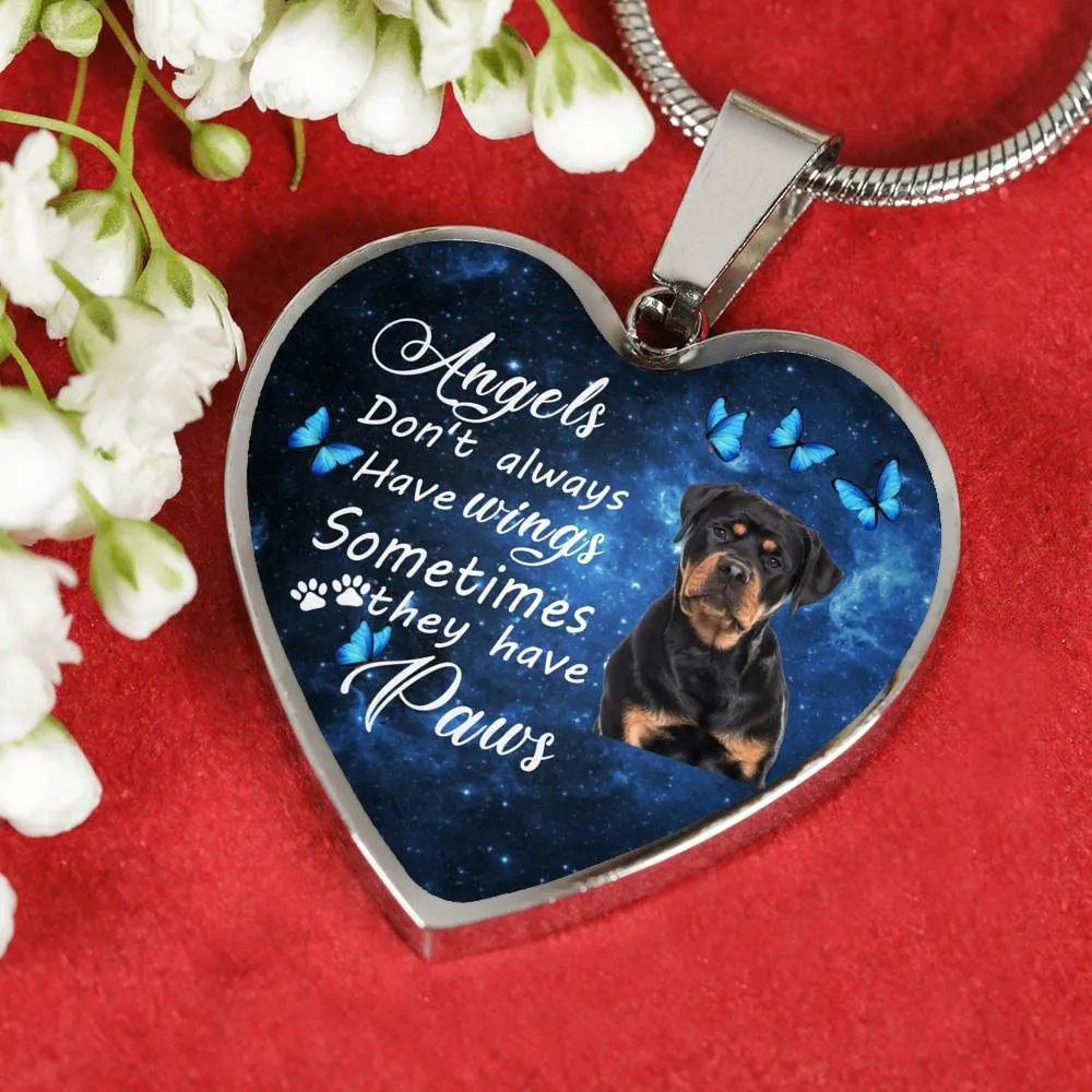 Pet Memorial Necklace, Dog Remembrance Necklace,  Rottweiler