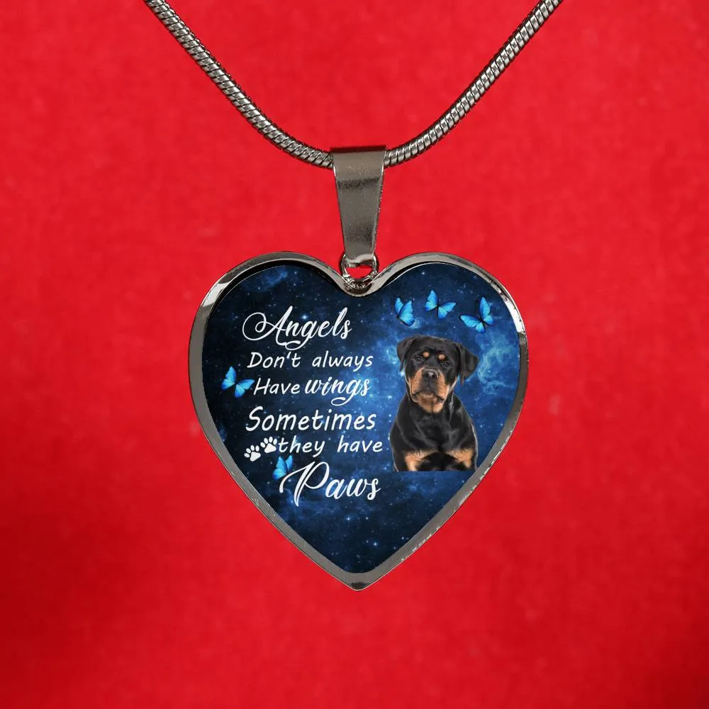 Pet Memorial Necklace, Dog Remembrance Necklace,  Rottweiler