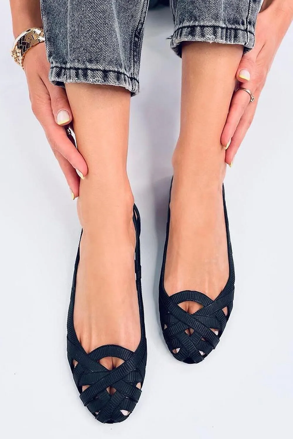 Rubber ballet flats