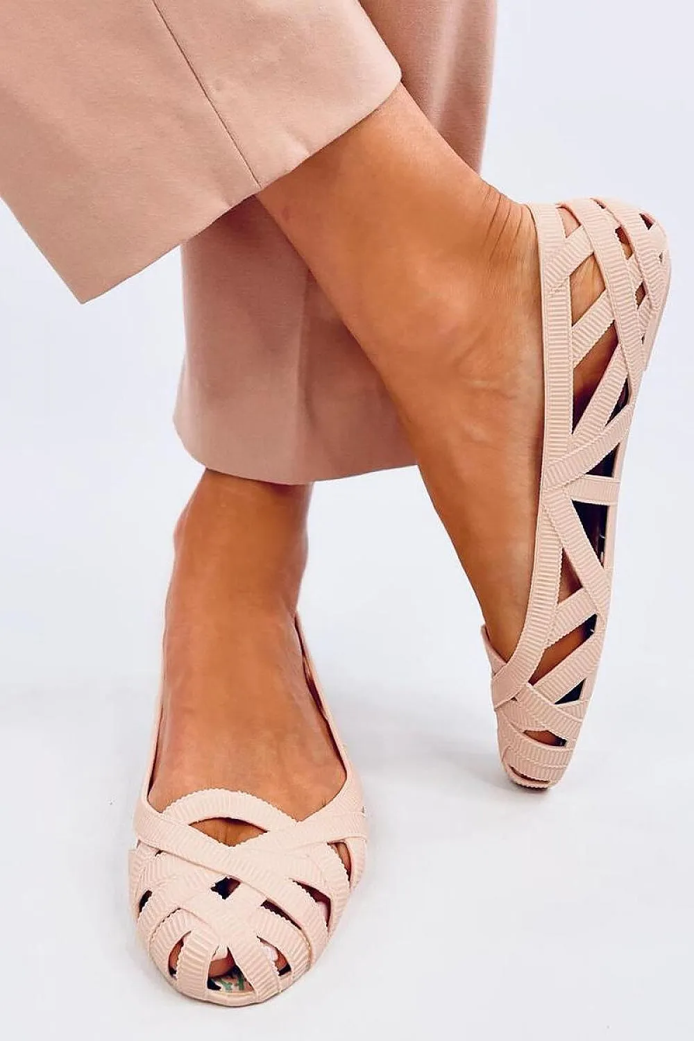 Rubber ballet flats