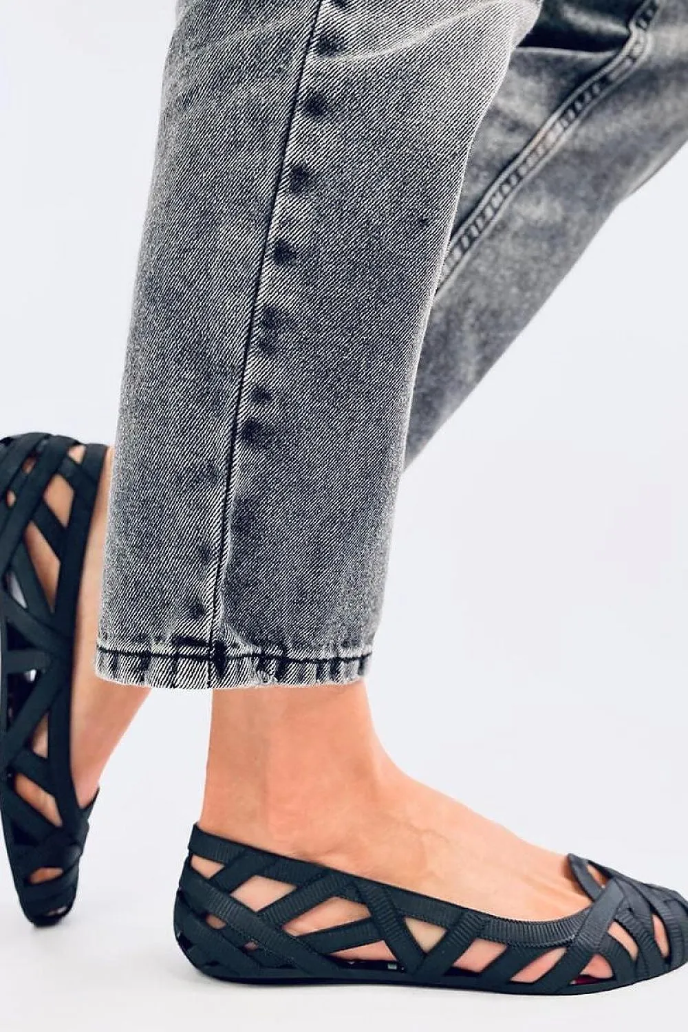 Rubber ballet flats