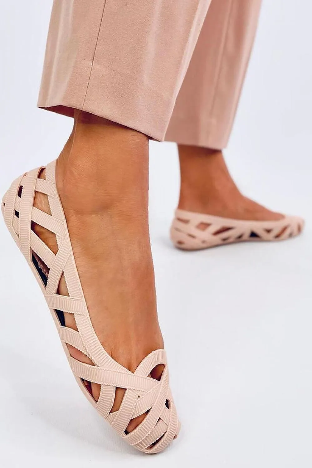 Rubber ballet flats