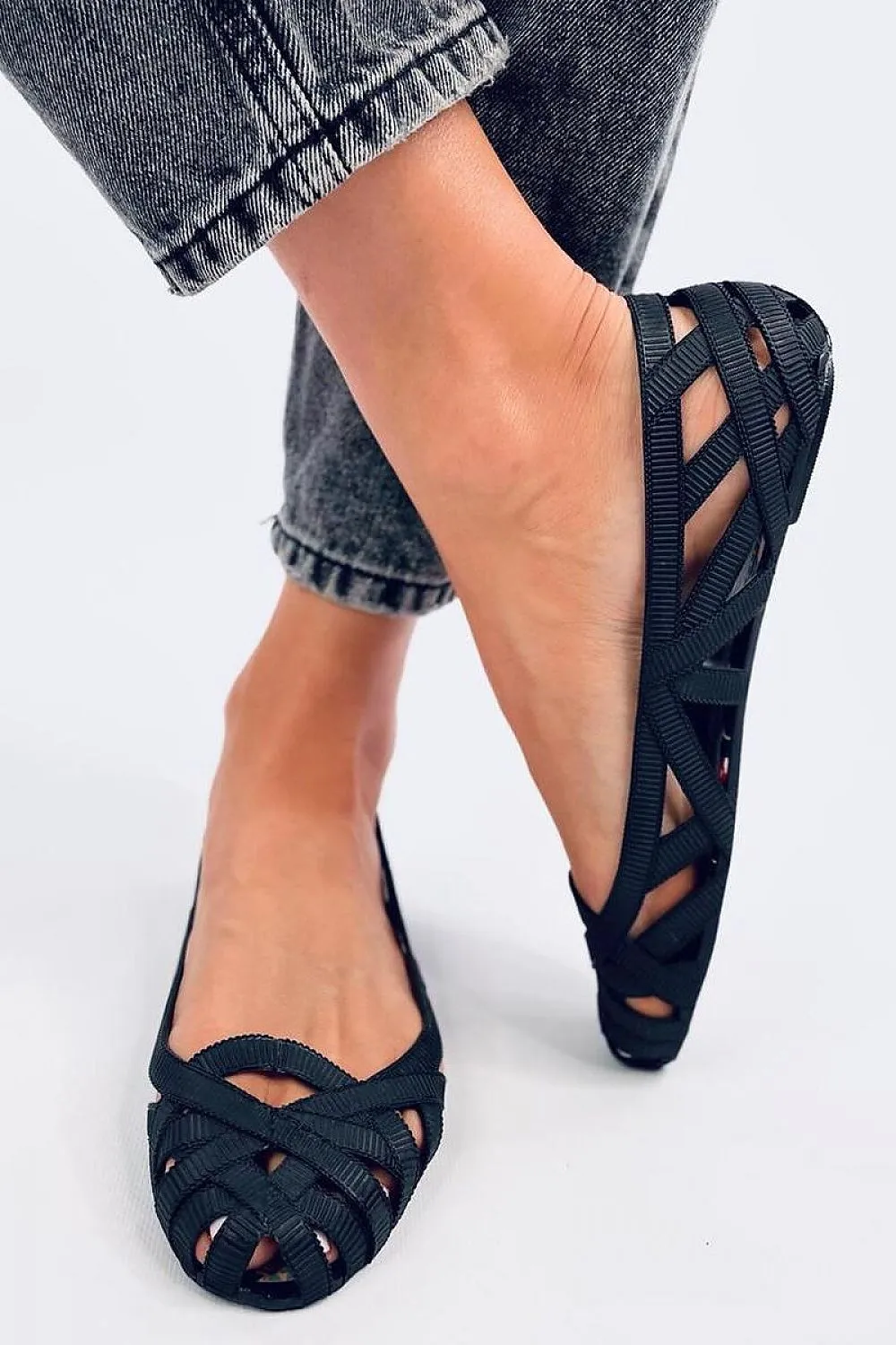 Rubber ballet flats