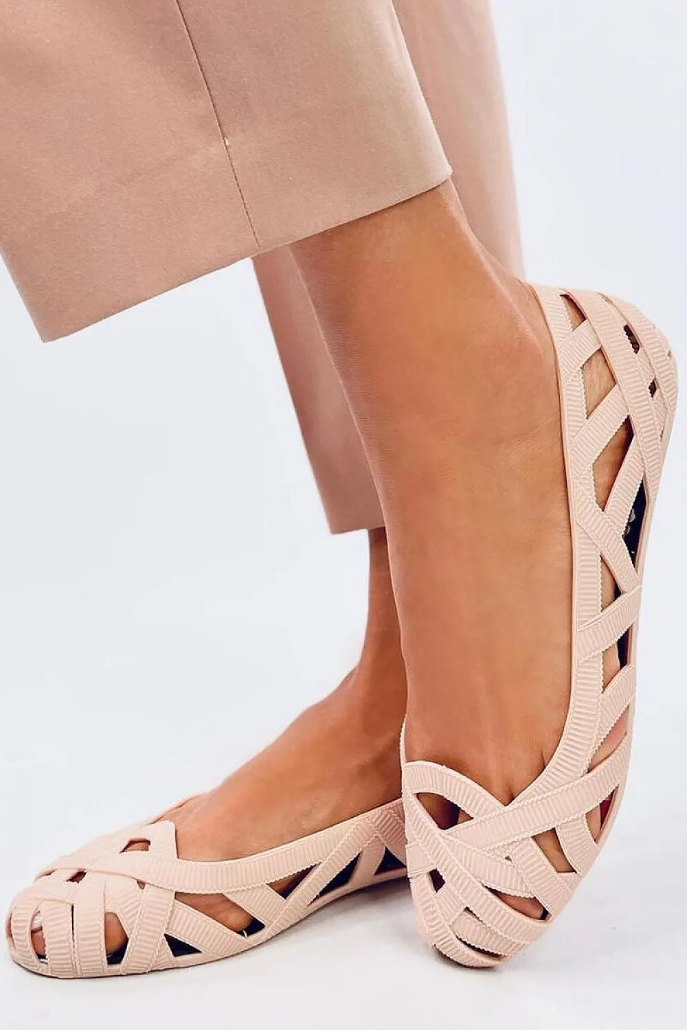 Rubber ballet flats