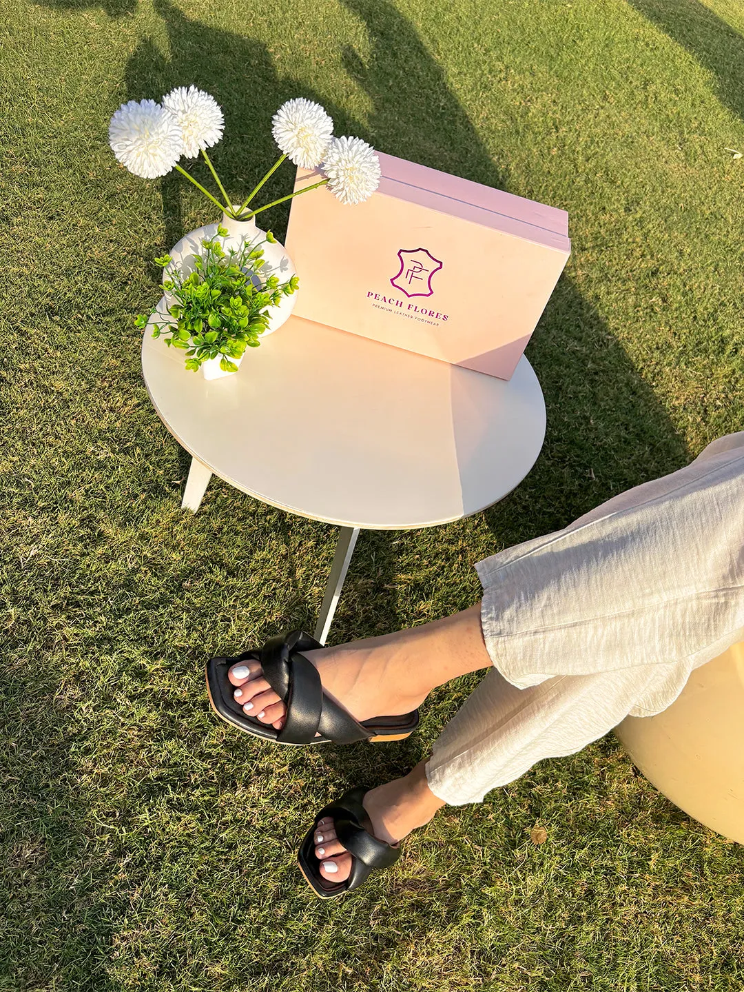 Sage Leather Flats