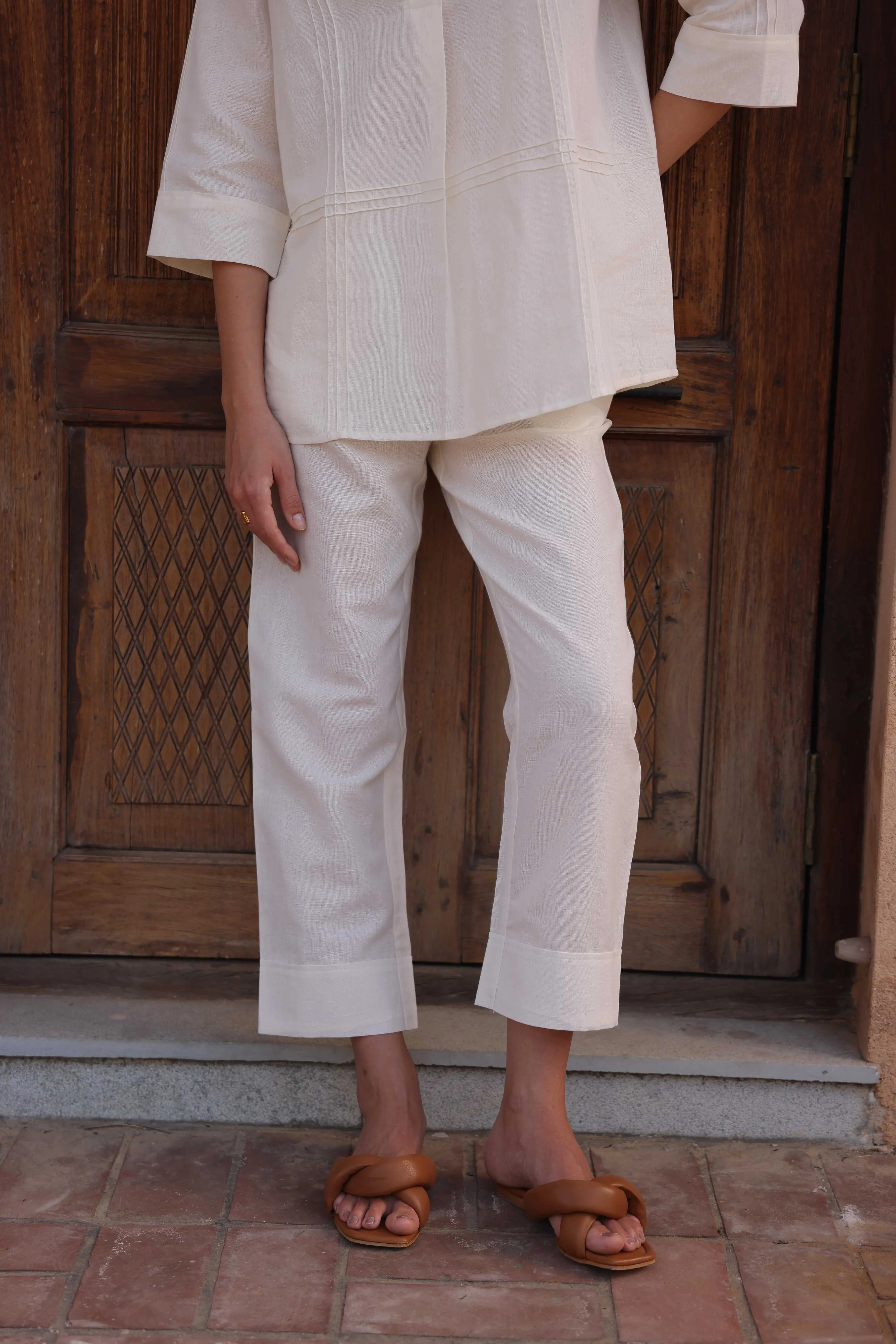 Sage Leather Flats