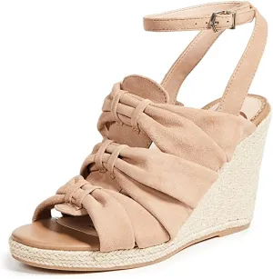 Sam Edelman Women's Awan Wedge Sandal, Golden Caramel Suede, 9.5 M US
