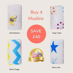 Silky Soft Muslin Swaddles 4 Packs   SAVE £40