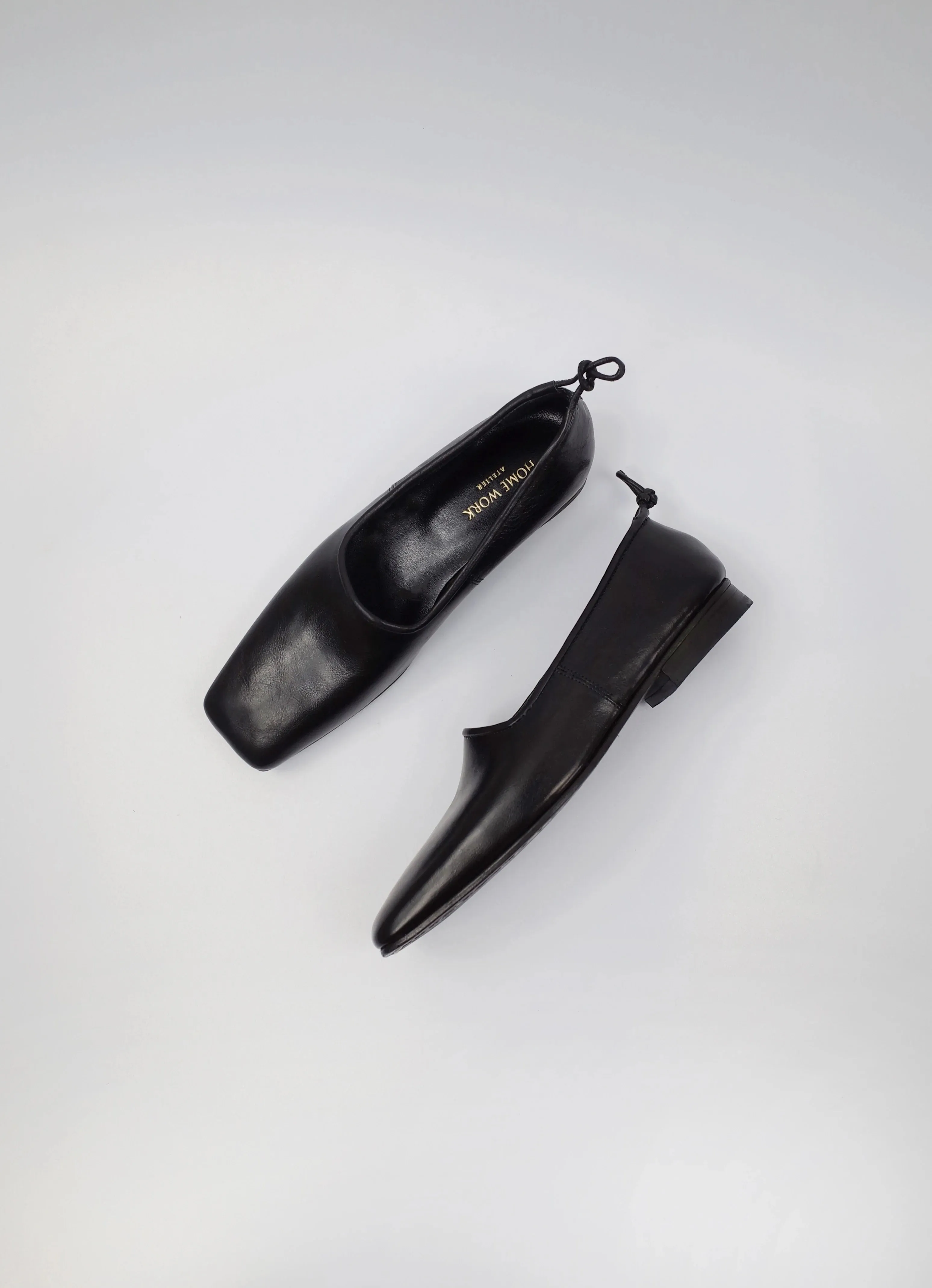 Square Toe Leather Flats