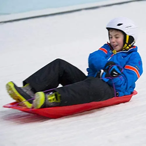 Sturdy Red 1 Meter Long Sled Snow Sledge With Rope
